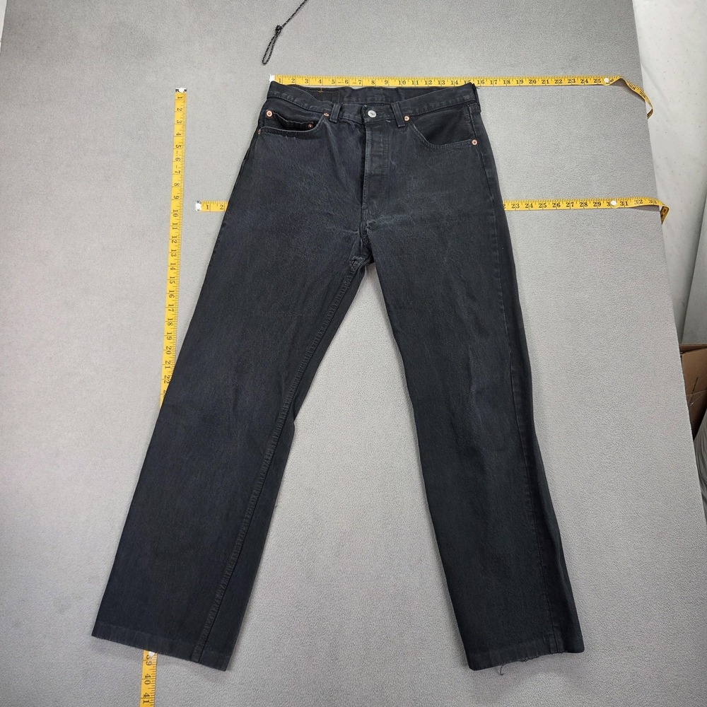 Levis Jeans Mens Black Straight Denim Fadedโ Wash Red Tab Mid Rise Fits 30x27